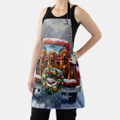 Irish Red Setter Christmas Red Truck Holiday Schürze (InSitu)