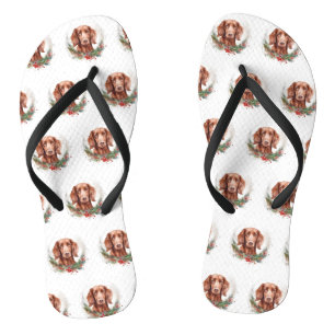 Irish Red Setter Christmas Wreath Festivals Badesandalen