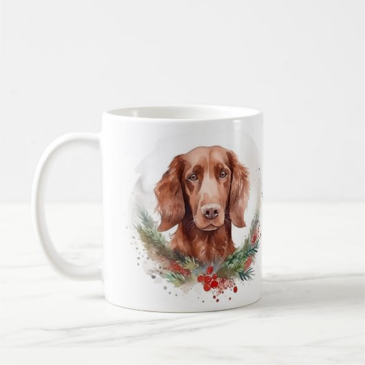 Irish Red Setter Christmas Wreath Festivals Kaffeetasse (Links)