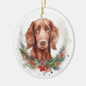 Irish Red Setter Christmas Wreath Festivals Keramik Ornament (Links)