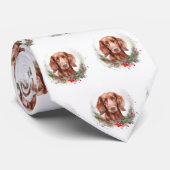 Irish Red Setter Christmas Wreath Festivals Krawatte (Gerollt)