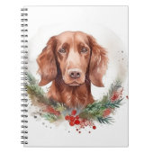 Irish Red Setter Christmas Wreath Festivals Notizblock (Vorderseite)