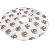 Irish Red Setter Christmas Wreath Festivals Polyester Weihnachtsbaumdecke (Schrägansicht)