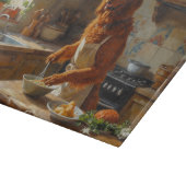 Irish Red Setter Cooking in Kitchen Schneidebrett (Ecke)