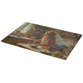 Irish Red Setter Cooking in Kitchen Schneidebrett (Ecke)