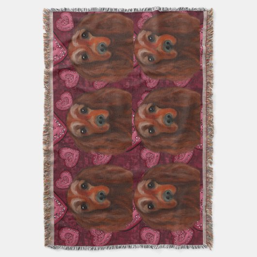 Irish Red Setter Decke (Vorderseite Vertikal)