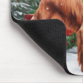 Irish Red Setter Dog in Schnee Weihnachten Mousepad (Ecke)