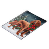 Irish Red Setter Dog in Schnee Weihnachten Notizblock (Linke Seite)
