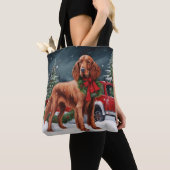 Irish Red Setter Dog in Schnee Weihnachten Tasche (Von Nahem)
