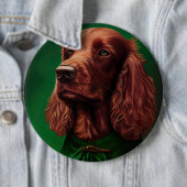 Irish Red Setter Dog in St. Patrick's Day Dress Button (Beispiel)