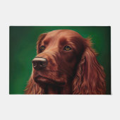 Irish Red Setter Dog in St. Patrick's Day Dress Fußmatte (Vorderseite)