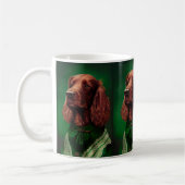 Irish Red Setter Dog in St. Patrick's Day Dress Kaffeetasse (Links)