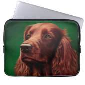 Irish Red Setter Dog in St. Patrick's Day Dress Laptopschutzhülle (Vorderseite)