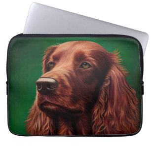 Irish Red Setter Dog in St. Patrick's Day Dress Laptopschutzhülle