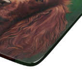 Irish Red Setter Dog in St. Patrick's Day Dress Schneidebrett (Ecke)