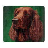 Irish Red Setter Dog in St. Patrick's Day Dress Schneidebrett (Vorderseite)