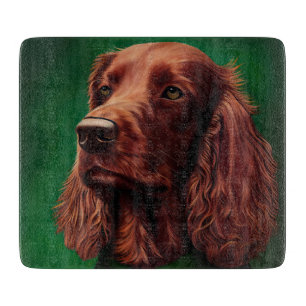 Irish Red Setter Dog in St. Patrick's Day Dress Schneidebrett