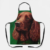 Irish Red Setter Dog in St. Patrick's Day Dress Schürze (Vorderseite)