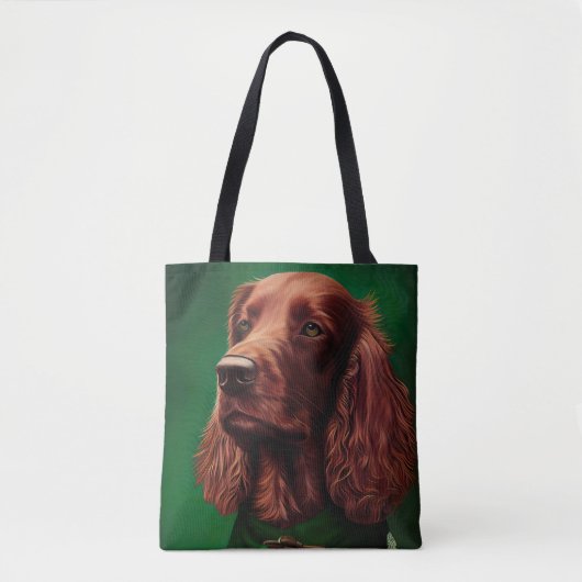 Irish Red Setter Dog in St. Patrick's Day Dress Tasche (Vorderseite)