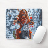 Irish Red Setter Dog Riding Motorrad Weihnachten Mousepad (Mit Mouse)
