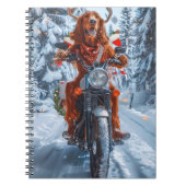 Irish Red Setter Dog Riding Motorrad Weihnachten Notizblock (Vorderseite)