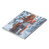 Irish Red Setter Dog Riding Motorrad Weihnachten Notizblock (Rotiert)