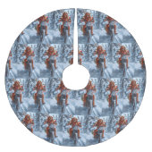 Irish Red Setter Dog Riding Motorrad Weihnachten Polyester Weihnachtsbaumdecke (Vorderseite)