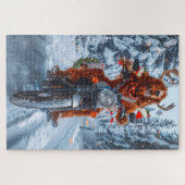 Irish Red Setter Dog Riding Motorrad Weihnachten Puzzle (Horizontal)