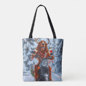 Irish Red Setter Dog Riding Motorrad Weihnachten Tasche (Rückseite)