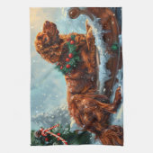 Irish Red Setter Dog Weihnachtsfest Geschirrtuch (Vertikal)