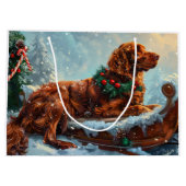 Irish Red Setter Dog Weihnachtsfest Große Geschenktüte (Rückseite)