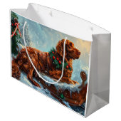 Irish Red Setter Dog Weihnachtsfest Große Geschenktüte (Rückseite Schrägansicht)
