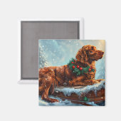 Irish Red Setter Dog Weihnachtsfest Magnet (Vorderseite/Rückseite)