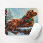 Irish Red Setter Dog Weihnachtsfest Mousepad (Mit Mouse)