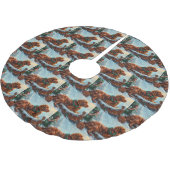 Irish Red Setter Dog Weihnachtsfest Polyester Weihnachtsbaumdecke (Schrägansicht)