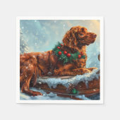 Irish Red Setter Dog Weihnachtsfest Serviette (Vorderseite)