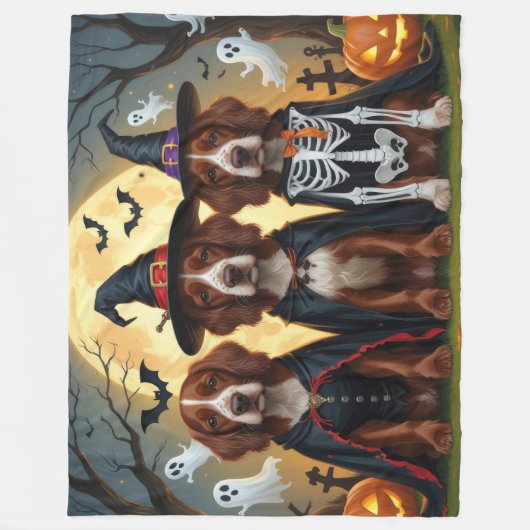 Irish Red Setter Dogs Pumpkin Halloween Funny Fleecedecke (Vorderseite)