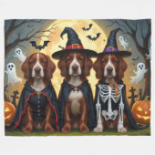Irish Red Setter Dogs Pumpkin Halloween Funny Fleecedecke (Vorderseite (Horizontal))