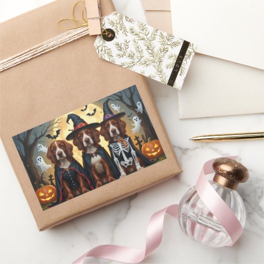 Irish Red Setter Dogs Pumpkin Halloween Funny Rechteckiger Aufkleber (Schenken)