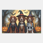 Irish Red Setter Dogs Pumpkin Halloween Funny Rechteckiger Aufkleber (Vorderseite)