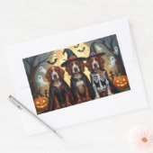 Irish Red Setter Dogs Pumpkin Halloween Funny Rechteckiger Aufkleber (Umschlag)
