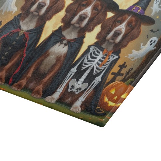Irish Red Setter Dogs Pumpkin Halloween Funny Schneidebrett (Ecke)