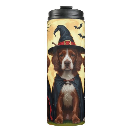 Irish Red Setter Dogs Pumpkin Halloween Funny Thermosbecher (Vorderseite)