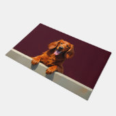 Irish Red Setter Fußmatte Kunst (Schrägansicht)