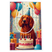 Irish-Red-Setter-Geburtstagsfeier Mittlere Geschenktüte (Vorderseite)
