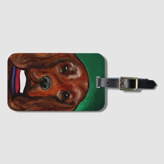 Irish Red Setter Gepäckanhänger (Vorderseite (Horizontal))