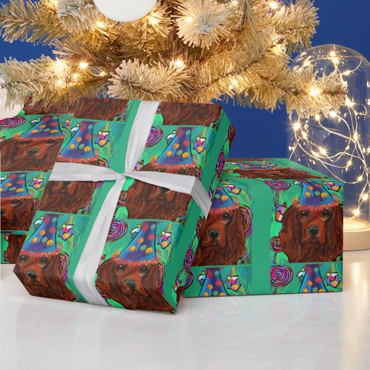 Irish Red Setter Geschenkpapier (Feiertage)