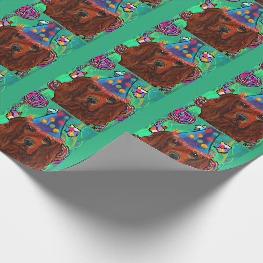 Irish Red Setter Geschenkpapier (Ecke)
