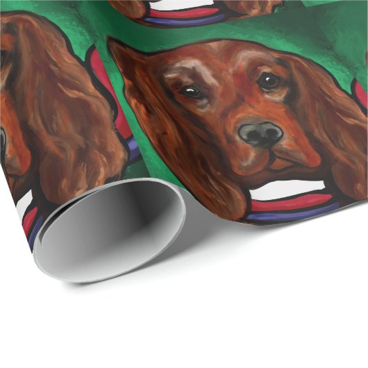 Irish Red Setter Geschenkpapier (Rolleneckpunkt)