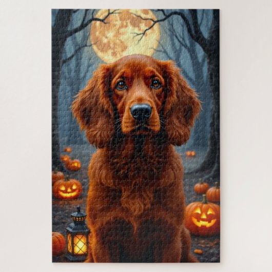 Irish Red Setter Gothic Halloween-Porträt Puzzle (Vertikal)